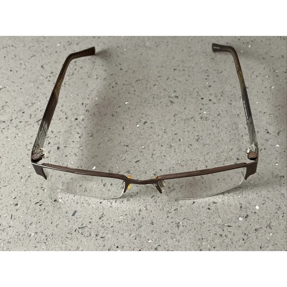Easy Clip EC 219 Brown Eyeglasses Frames ONLY 52-19-140 10 w clip on rectangle